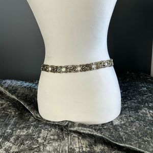 Brighton Belt leather and silver 34803  M/32” Ver Good Condition